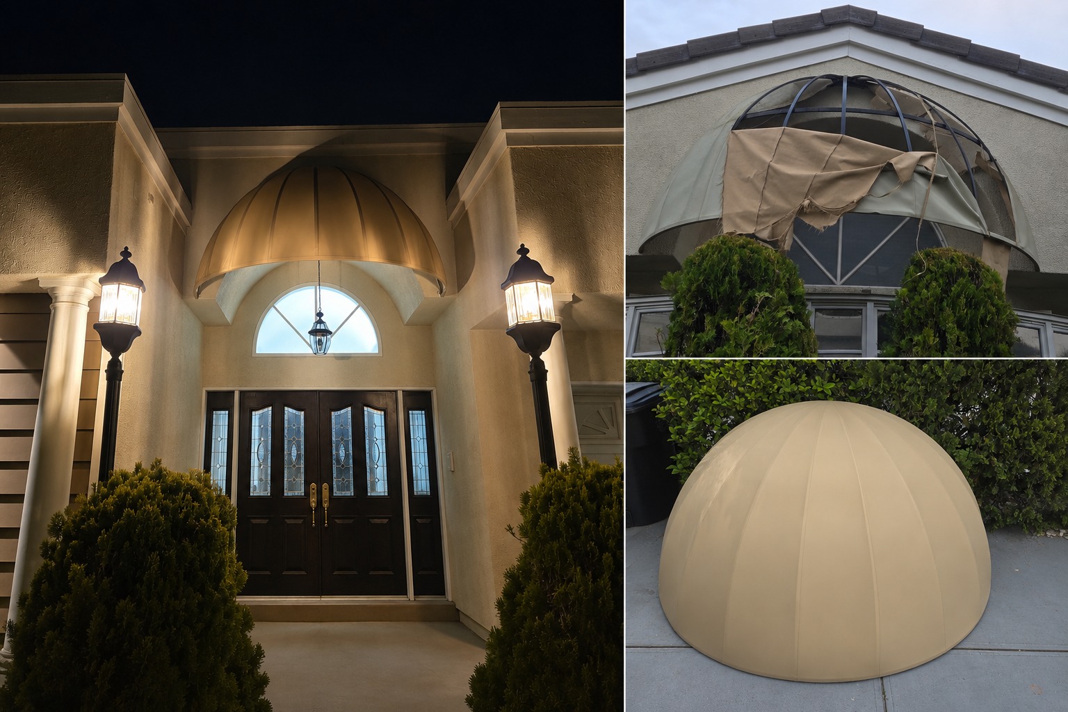 Custom entry dome canopy replacement for a residential home in Glendale, CA.